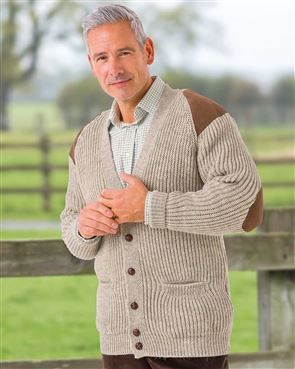 Irish Fishermans Ribbed Sweater with Patches
