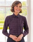 Delia Patterned Long Sleeve Cotton Poplin Blouse