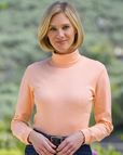 Ladies Apricot Cotton Polo Neck