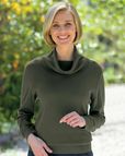 Cowl Neck Olive Merino Sweater 