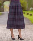 Redbourne Checked Pleated Pure Wool Tweed Skirt