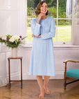 Quinn Blue Long Sleeve Cotton Nightdress