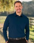 Mens Pure Cotton Long Sleeve Polo Top