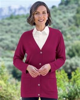 Merino Cherry Longline Cardigan 