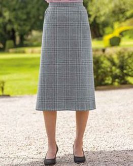 Glendale Checked Wool Blend Skirt