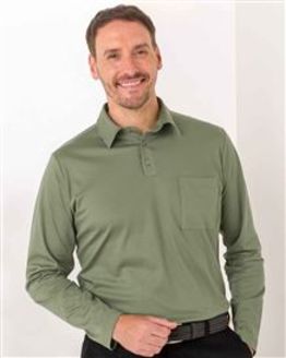 Mens Pure Cotton Long Sleeve Polo Top