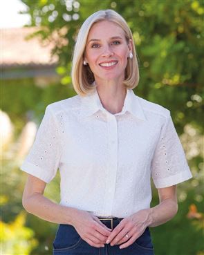 Ladies Short Sleeve White Blouses, Short Sleeved White Blouse