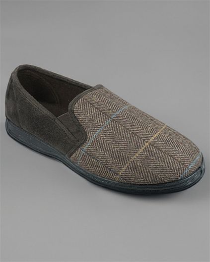 Goodyear Men's Checked Fabric Slipper in 2 Colours. Sizes 7-12.