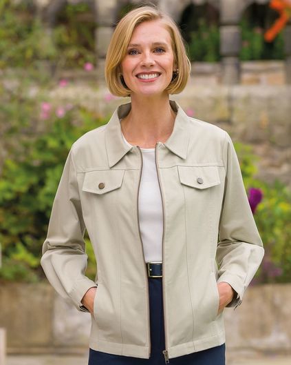 Chino Pure Cotton Twill Ladies Zip Jacket | James Meade