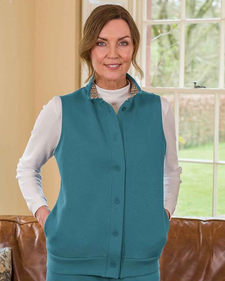 Peebles Cowl Neck Trimmed Ladies Leisure Gilet