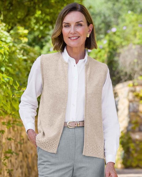 Ellen Edge To Edge Lambswool Ladies Waistcoat