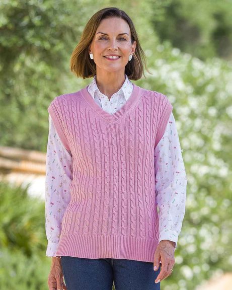 Adeline Cable Knit Pure Cotton Slipover