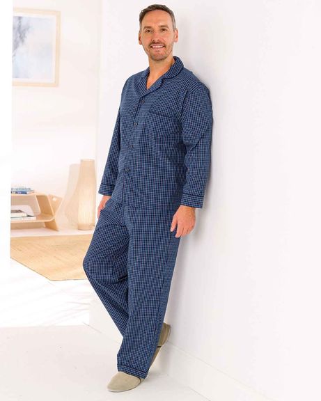 Mens Long Sleeve Checked Pyjamas
