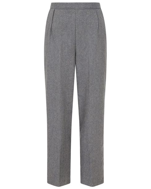 Medway Herringbone Pull On Wool Blend Trousers | James Meade