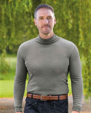 Mens roll neck cotton on sale tops