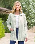 Anita Striped Linen Mix Shirt Style Jacket