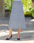 Warkworth Cotton Mix Checked A Line Pull On Skirt